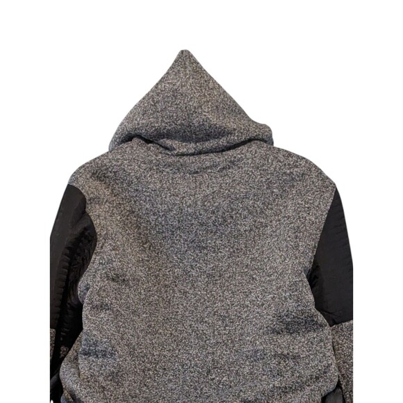 Brooklyn's Best Men's Black White Zip Winter Coat Cotton Polyester Blend Hoodie - Picture 7 of 8